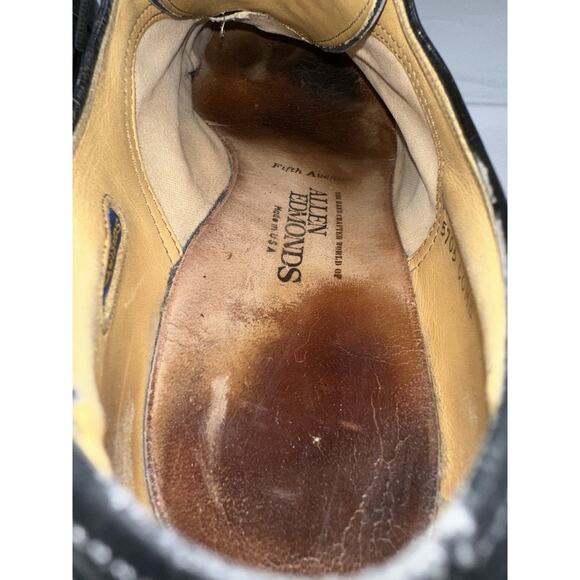 Allen Edmonds Men’s Fifth Avenue Cap Toe Dress Shoes Black Leather 9.5 D Wide - Picture 14 of 14